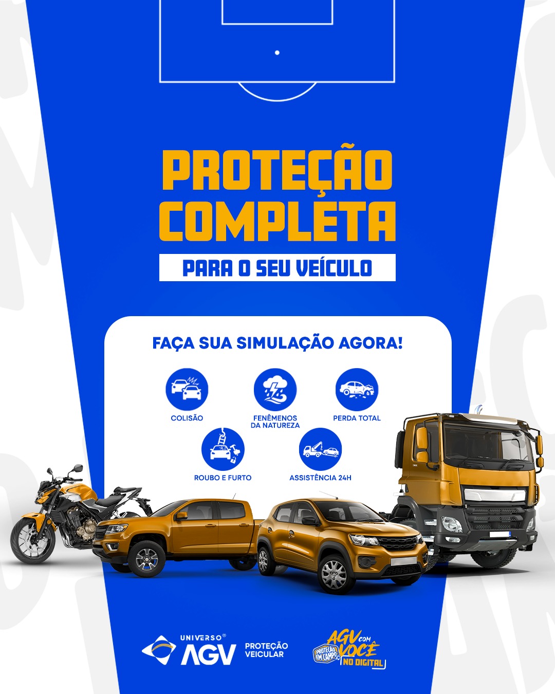 Proteção veicular da Universo AGV para diferentes tipos de veículo
